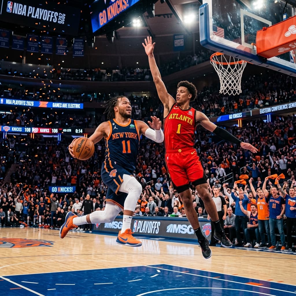 Brunson, KAT Destroy Hawks in Game 1: Knicks Win 113-102 at MSG - 2026 NBA Playoffs Recap